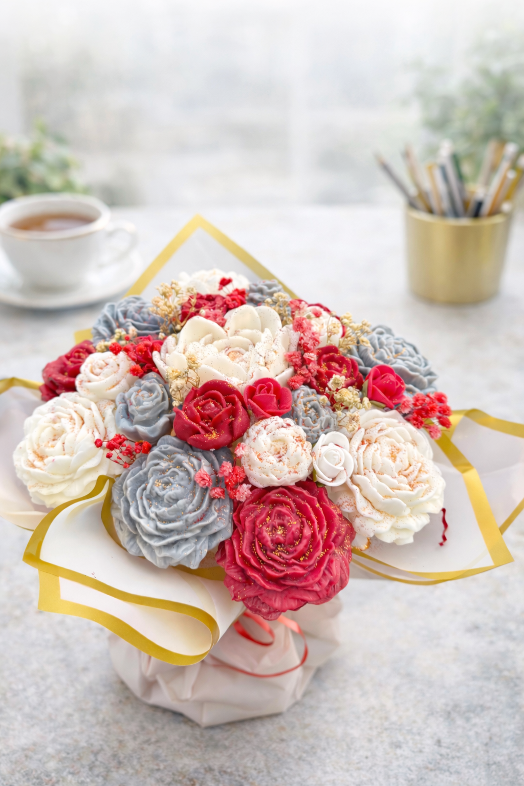 bouquet éternel « Rouge Prestige » 