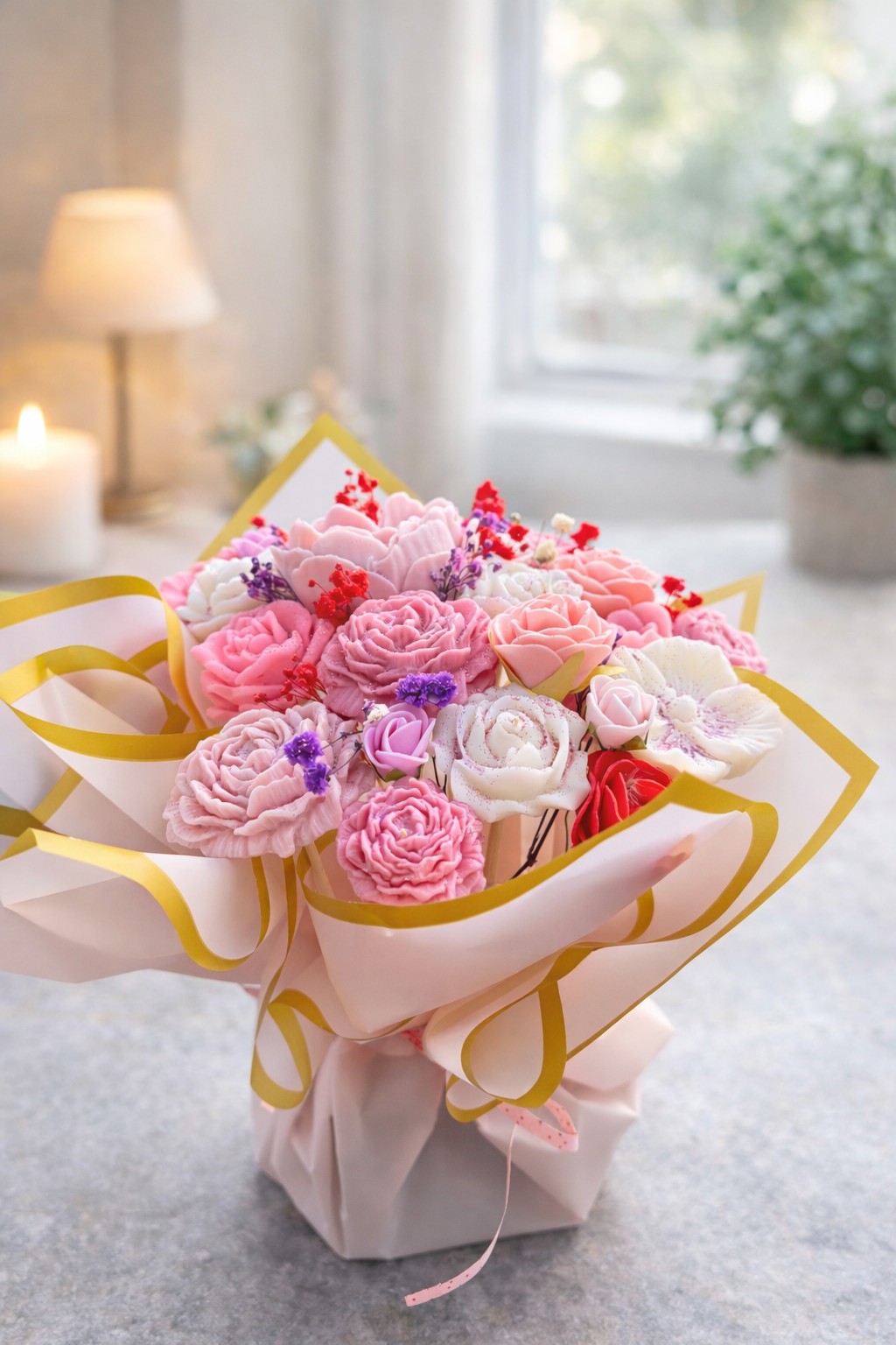 Bouquet éternel « Douce Rose »